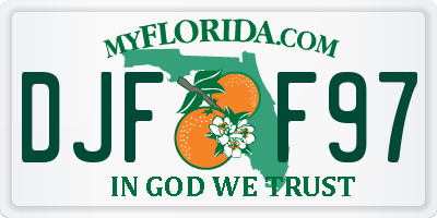 FL license plate DJFF97
