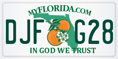 FL license plate DJFG28