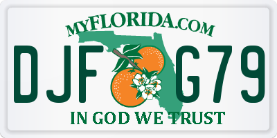 FL license plate DJFG79