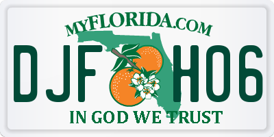 FL license plate DJFH06