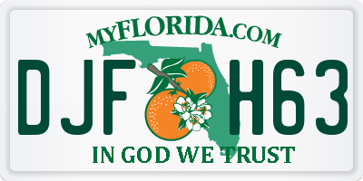 FL license plate DJFH63