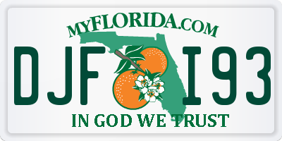 FL license plate DJFI93