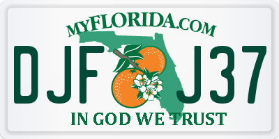 FL license plate DJFJ37