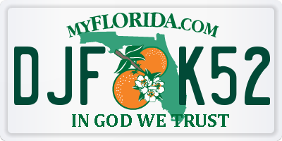 FL license plate DJFK52