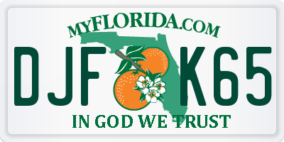 FL license plate DJFK65