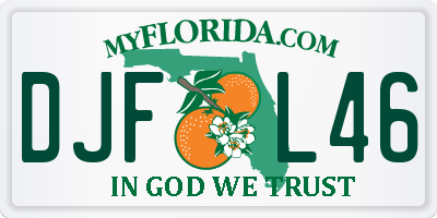 FL license plate DJFL46
