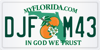 FL license plate DJFM43