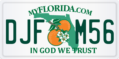 FL license plate DJFM56