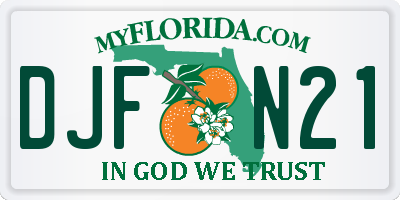 FL license plate DJFN21