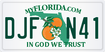 FL license plate DJFN41