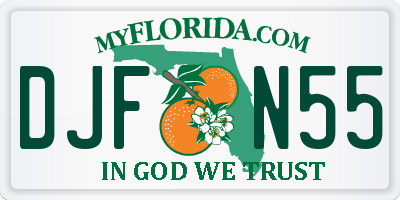 FL license plate DJFN55