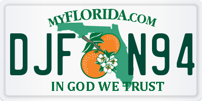 FL license plate DJFN94