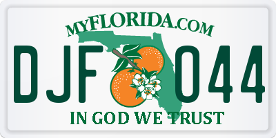 FL license plate DJFO44