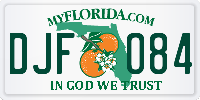 FL license plate DJFO84