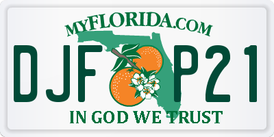 FL license plate DJFP21