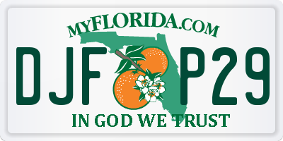 FL license plate DJFP29