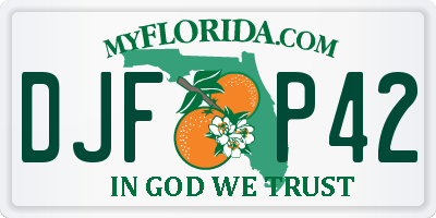 FL license plate DJFP42