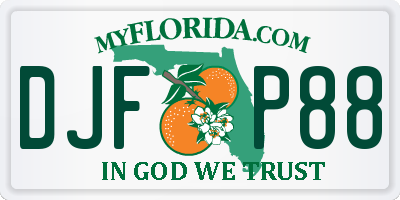 FL license plate DJFP88