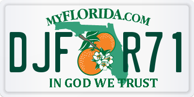 FL license plate DJFR71
