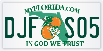 FL license plate DJFS05