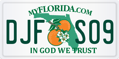 FL license plate DJFS09