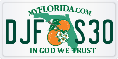 FL license plate DJFS30