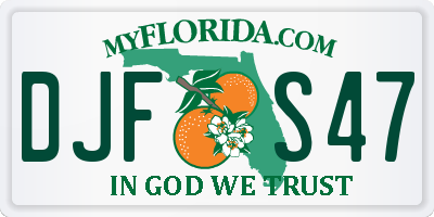 FL license plate DJFS47