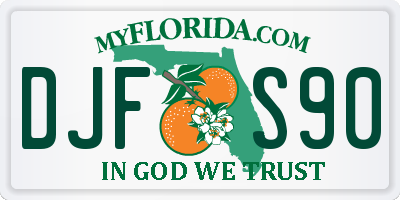 FL license plate DJFS90