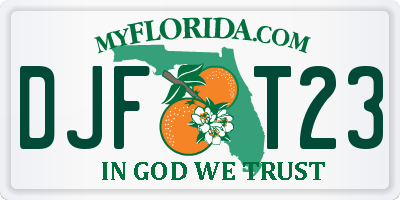 FL license plate DJFT23