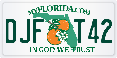 FL license plate DJFT42