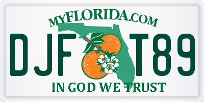 FL license plate DJFT89