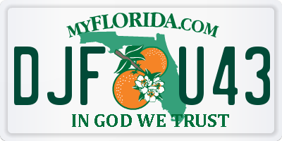 FL license plate DJFU43