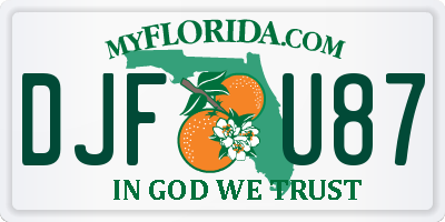 FL license plate DJFU87