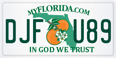 FL license plate DJFU89
