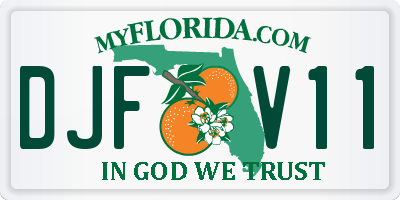 FL license plate DJFV11