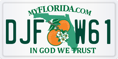 FL license plate DJFW61
