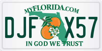 FL license plate DJFX57