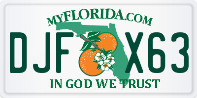 FL license plate DJFX63