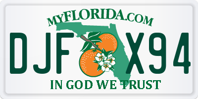 FL license plate DJFX94