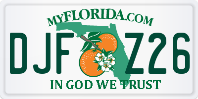 FL license plate DJFZ26