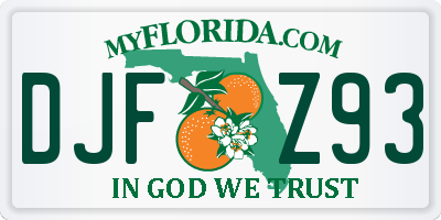 FL license plate DJFZ93