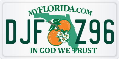 FL license plate DJFZ96