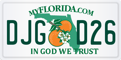 FL license plate DJGD26