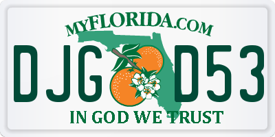 FL license plate DJGD53