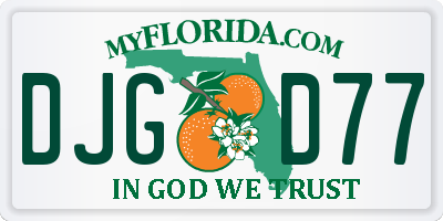 FL license plate DJGD77
