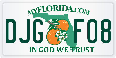 FL license plate DJGF08