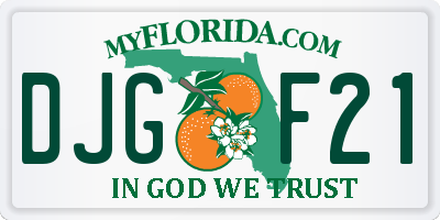 FL license plate DJGF21