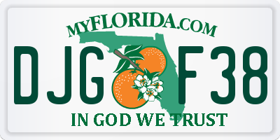 FL license plate DJGF38
