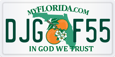 FL license plate DJGF55
