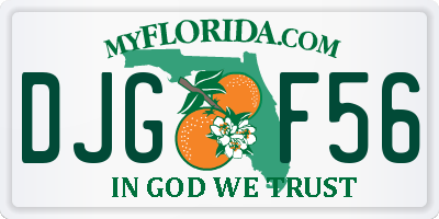 FL license plate DJGF56